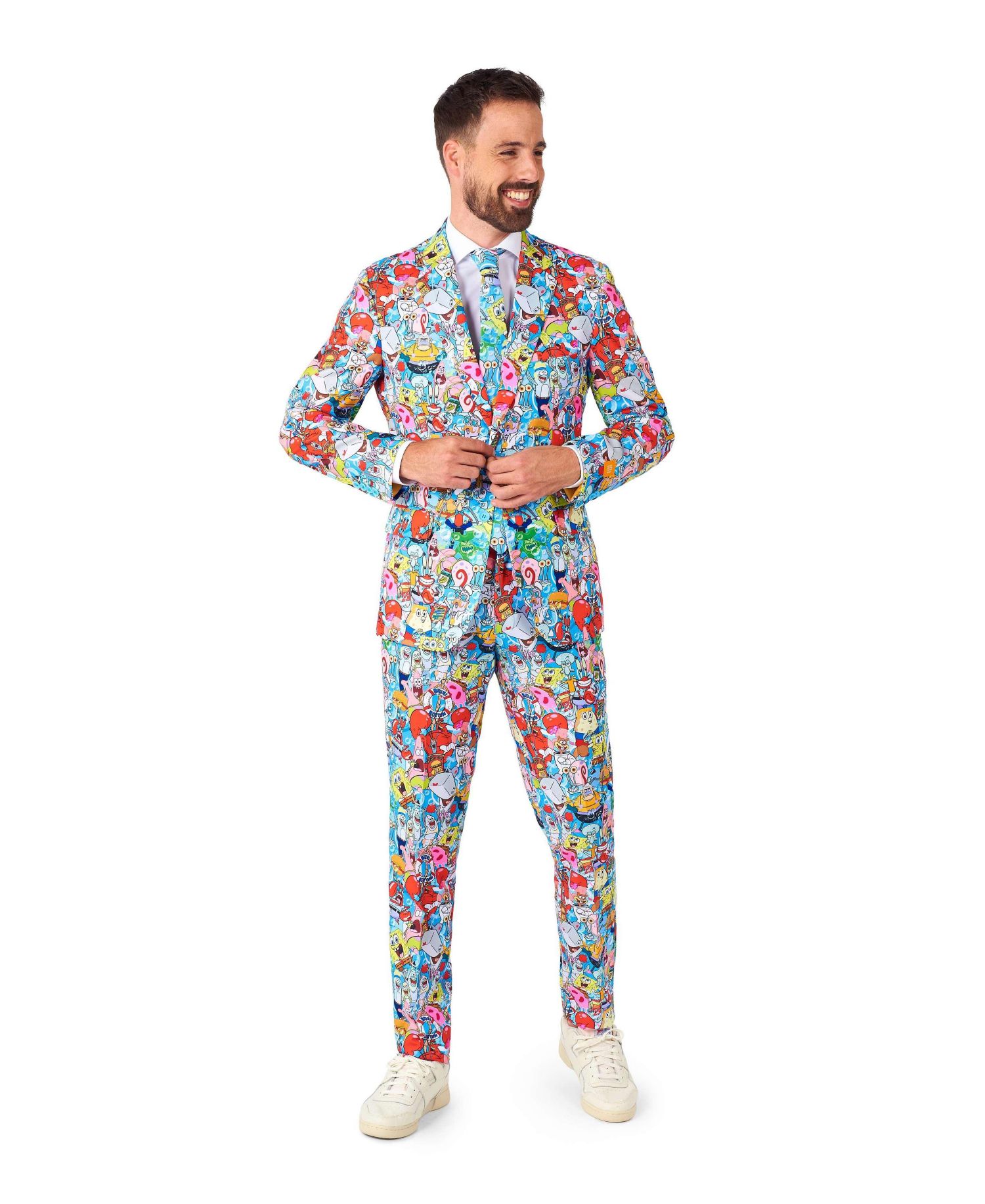 Men's Suit - Official SpongeBob Nickelodeon Clothing - Multicolor - Party Outfit