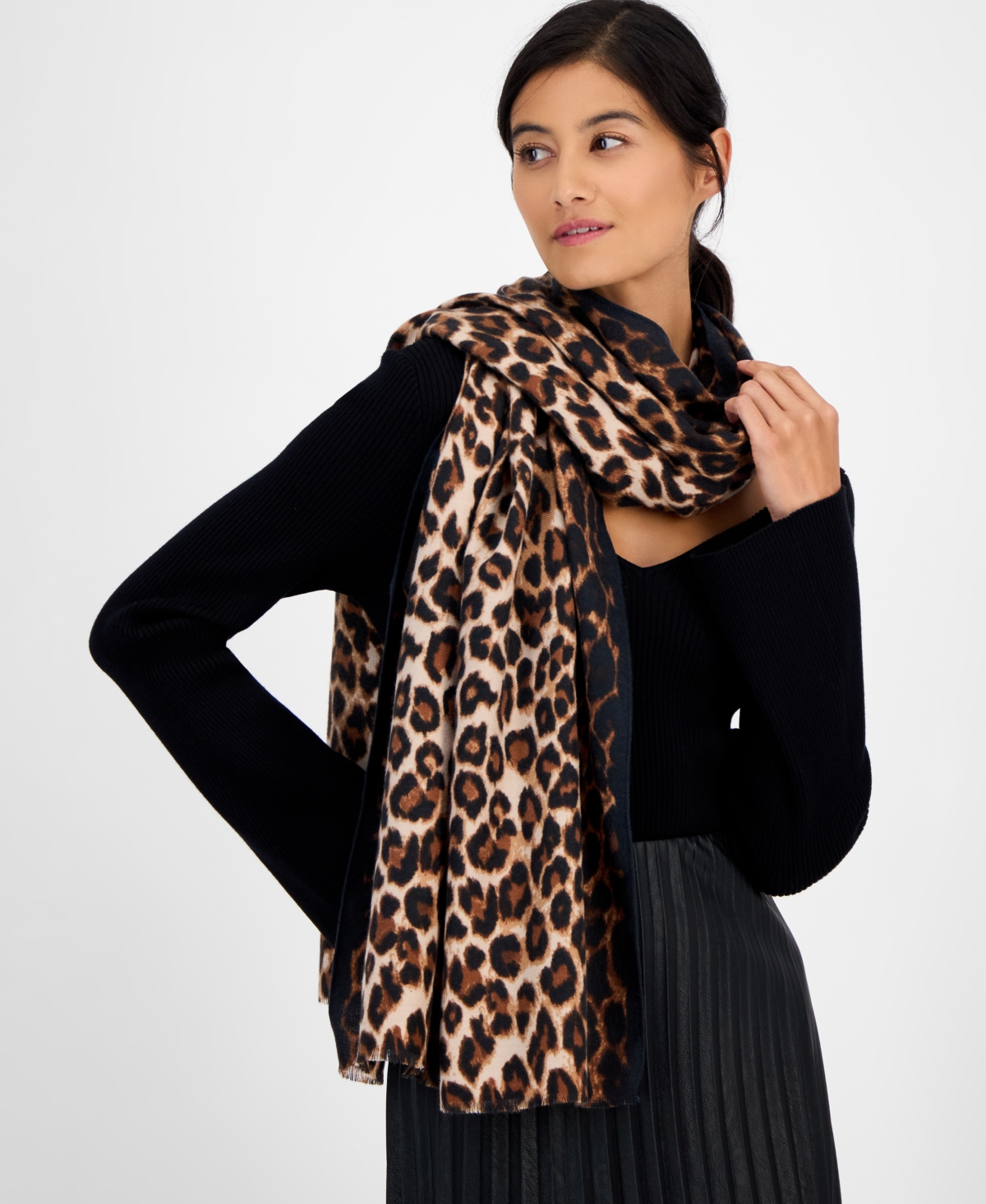 Inc International Concepts Ombre Leopard-print Oblong Scarf, Macy's Exclusive In Animal Print