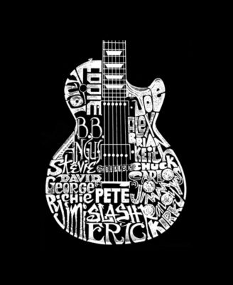 Plus Size Rock Guitar Head Word Art V-Neck T-Shirt