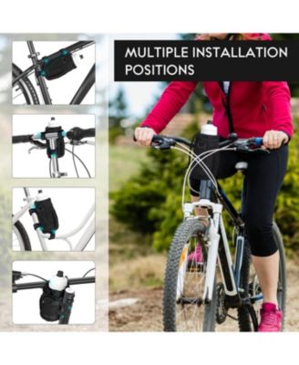 Bike Cup Holder, Water Bottle Holder with Mesh Pockets for Cruiser, Scooter, Mountain, Road Bike, Wheelchair