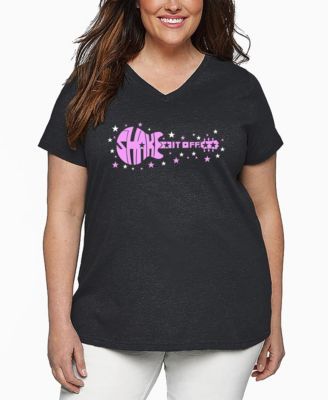 Plus Size Shake it Off Word Art V-Neck T-Shirt