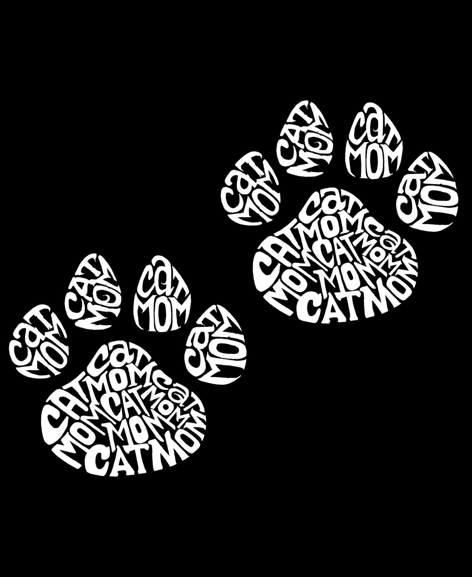 Plus Size Cat Mom Word Art V-Neck T-Shirt
