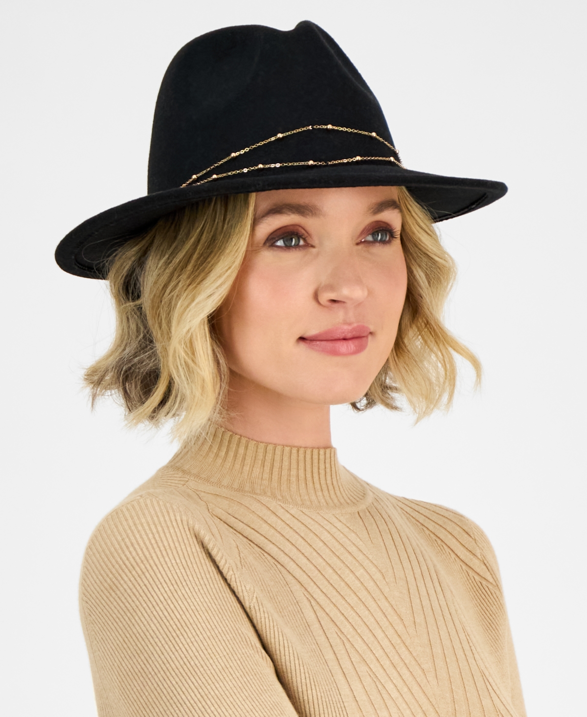 I.n.c. International Concepts Delicate Chain Panama Hat, Macy's Exclusive