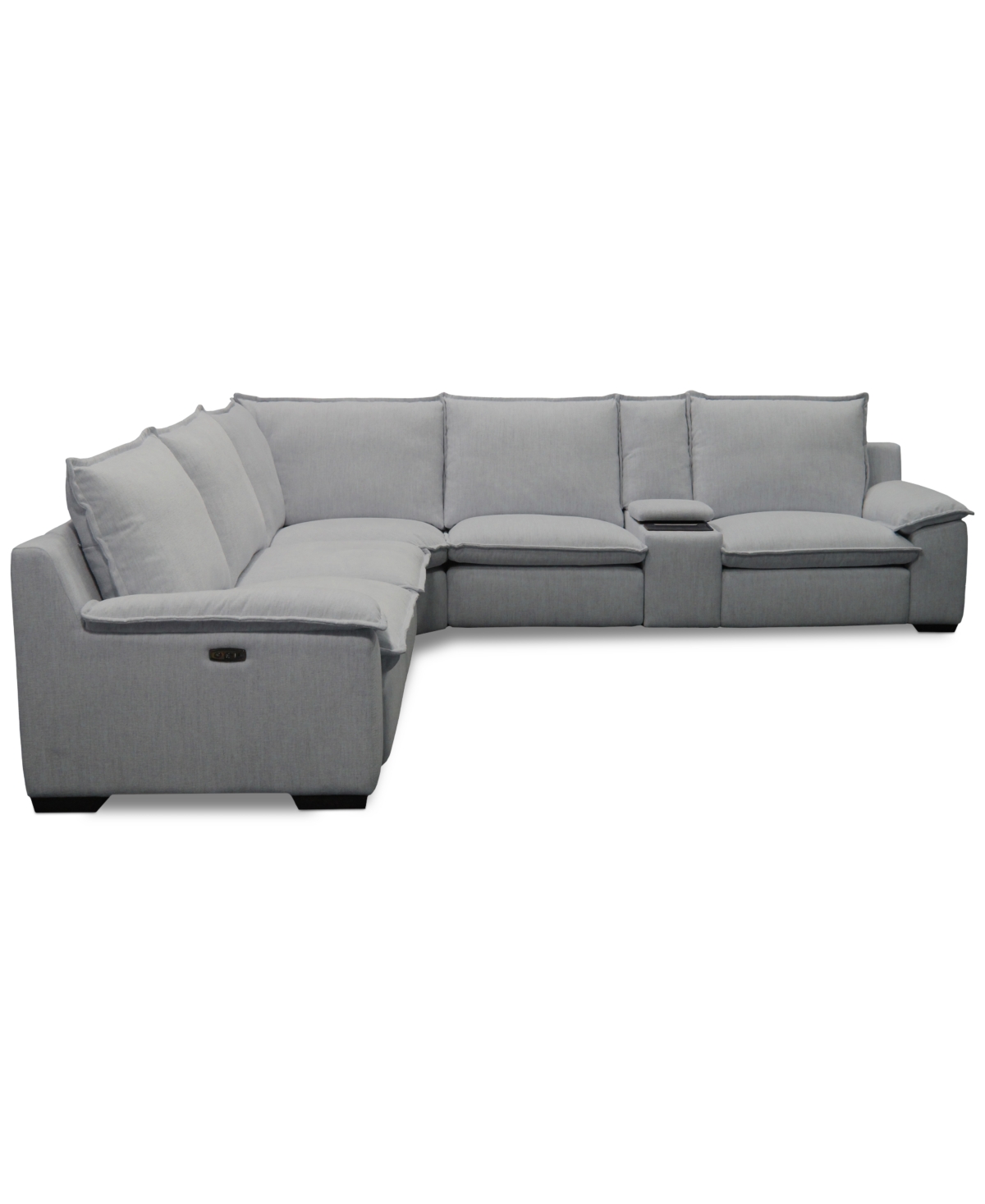 Macy's Borsi 6-pc. Sectional With 2 Power Recliners & 1 Console, Exclusive At  In Gray