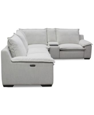 Borsi 5-Pc. Sectional with 3 Power Recliners & 1 Console, Exclusive at Macy's