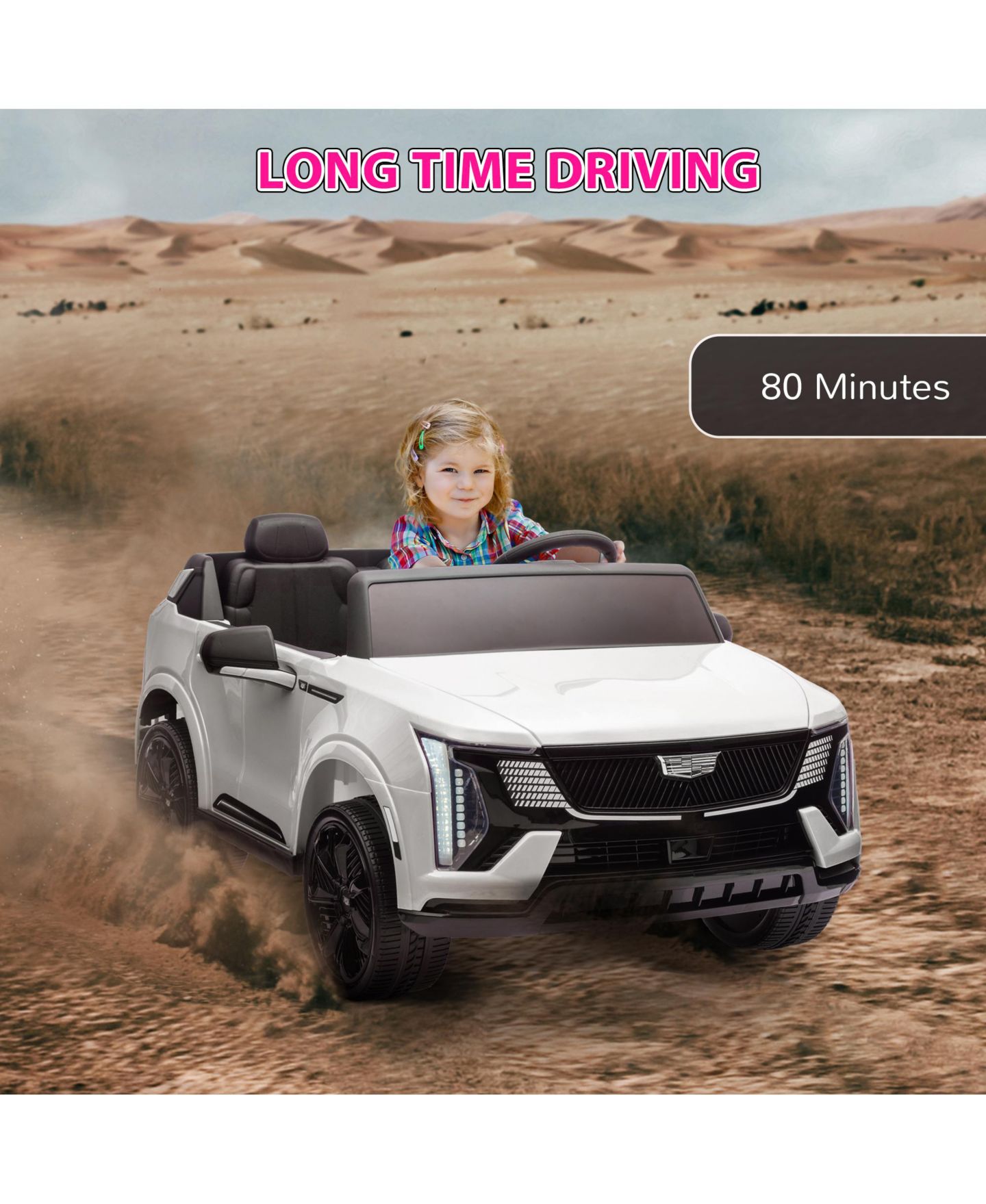 Детская игрушка Qaba Escalade IQ 2025 Remote Control 2-Seater Ride-On Truck, от 3 лет, цвет: Белый — фото 6