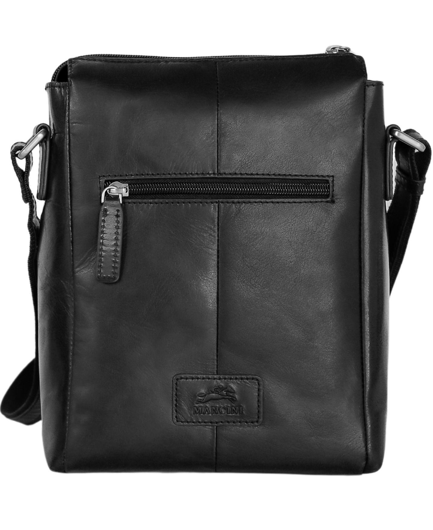 Мужская сумка Mancini Everyday Leather Crossbody, цвет: Чёрный — фото 4