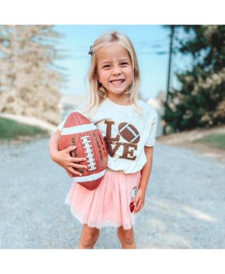 Baby Girls Football Love Patch Short Sleeve T-Shirt