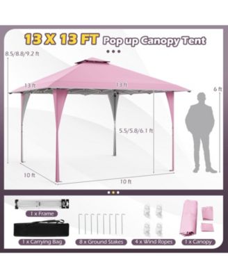 13 X 13 FT Pop up Gazebo with Portable Carrying Bag 8 Stakes and 4 Wind Ropes