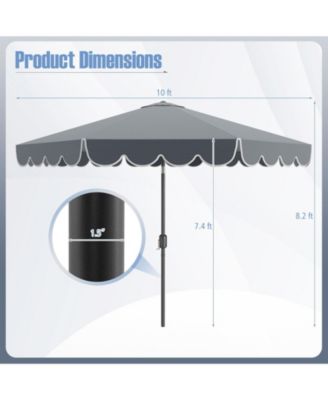 10 Feet Patio Umbrella Outdoor Market Umbrella with Crank Tilt Adjustment