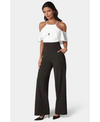 Women's Cold Shoulder Palazzo Leg Jumpsuit