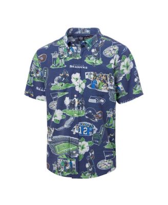 Men's College Navy Seattle Seahawks Scenic Button-Down Shirt
