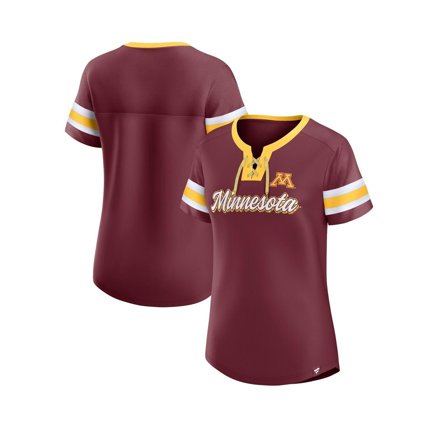 Women's Maroon Minnesota Golden Gophers Iconic Athena Lace-Up T-Shirt