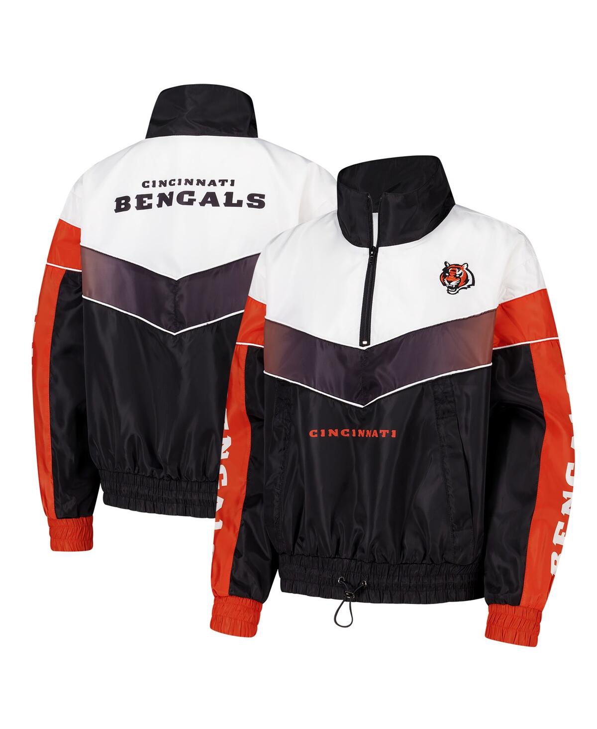 The Wild Collective Women's Black Cincinnati Bengals 1/4 Zip Track Jacket
