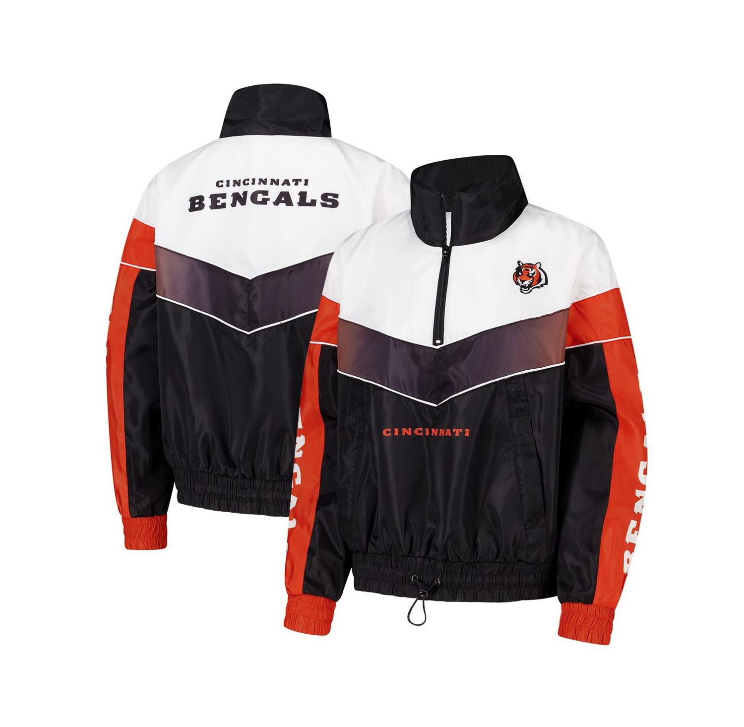 Women's Black Cincinnati Bengals 1/4 Zip Track Jacket