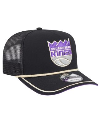 Men's Black Sacramento Kings Vintage Team Rope A-Frame 9FIFTY Snapback Hat