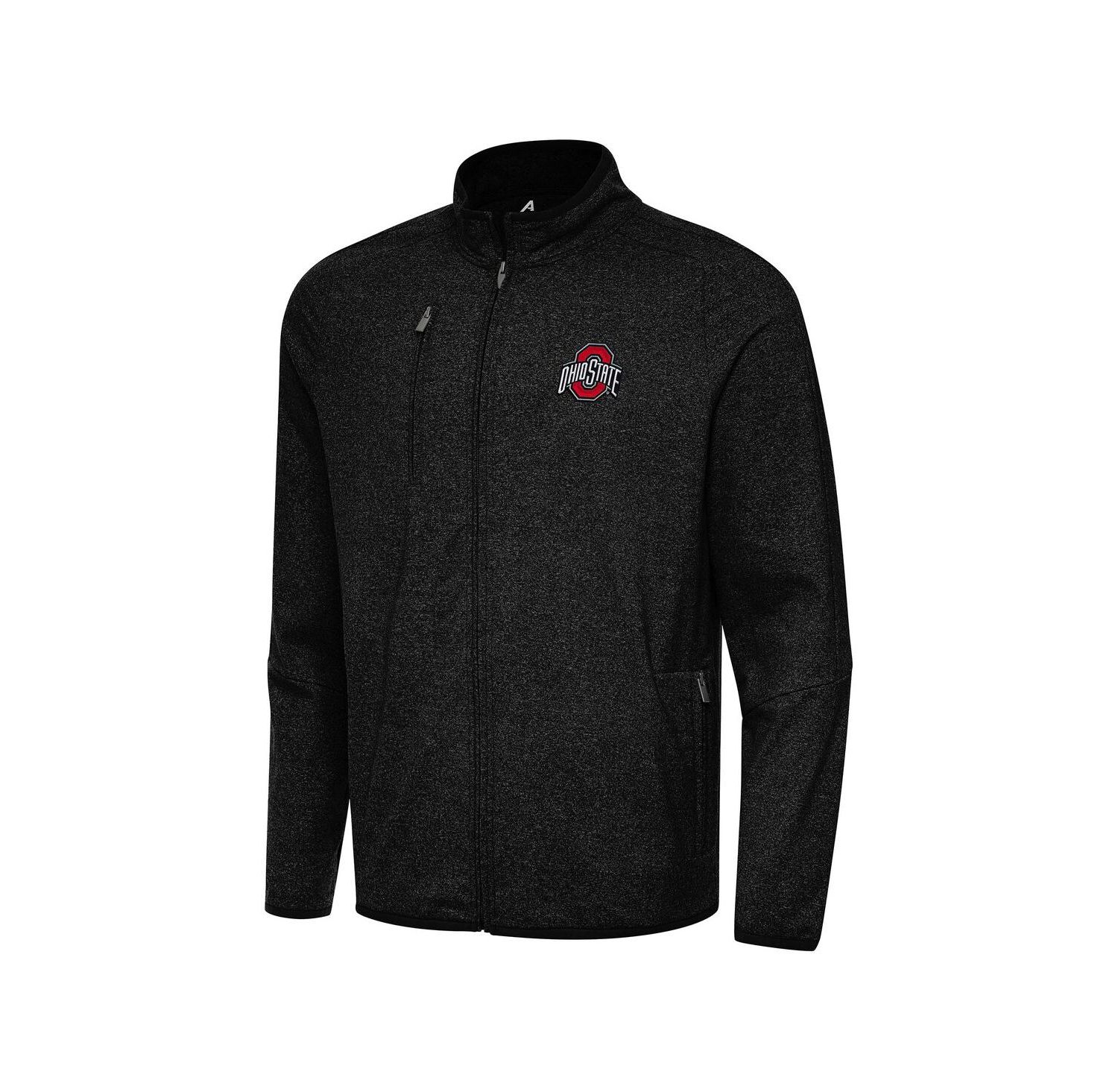 Men's Heather Black Ohio State Buckeyes Hold-Up Full-Zip Tri-Blend Jacket