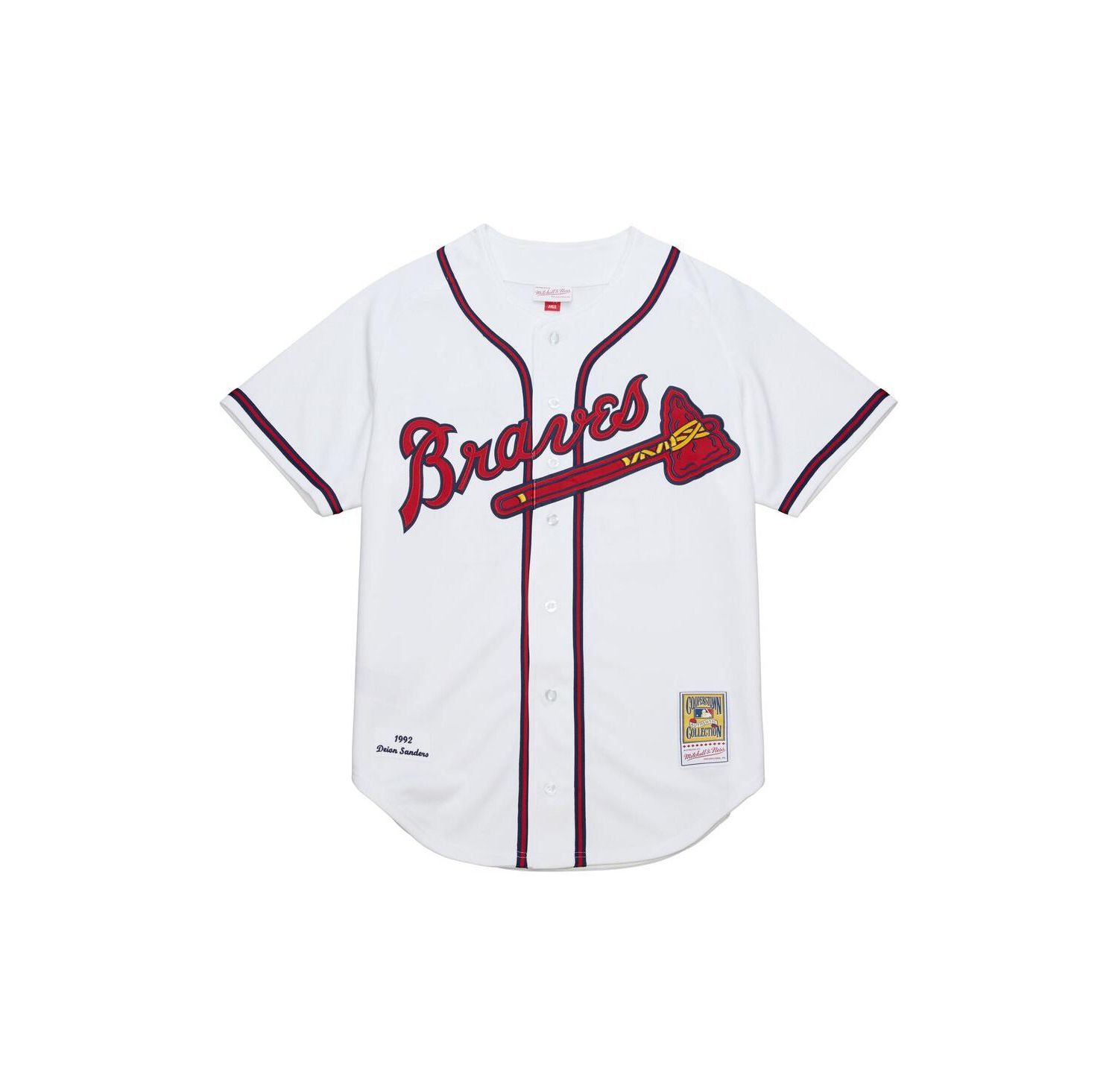 Men's Deion Sanders White Atlanta Braves Cooperstown Collection 1992 Authentic Jersey