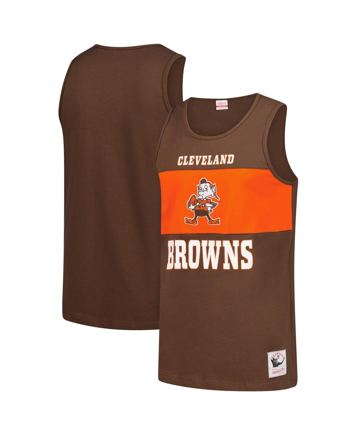 Mitchell & Ness Men's Brown Cleveland Browns Retro Color Block Tank Top In Brown