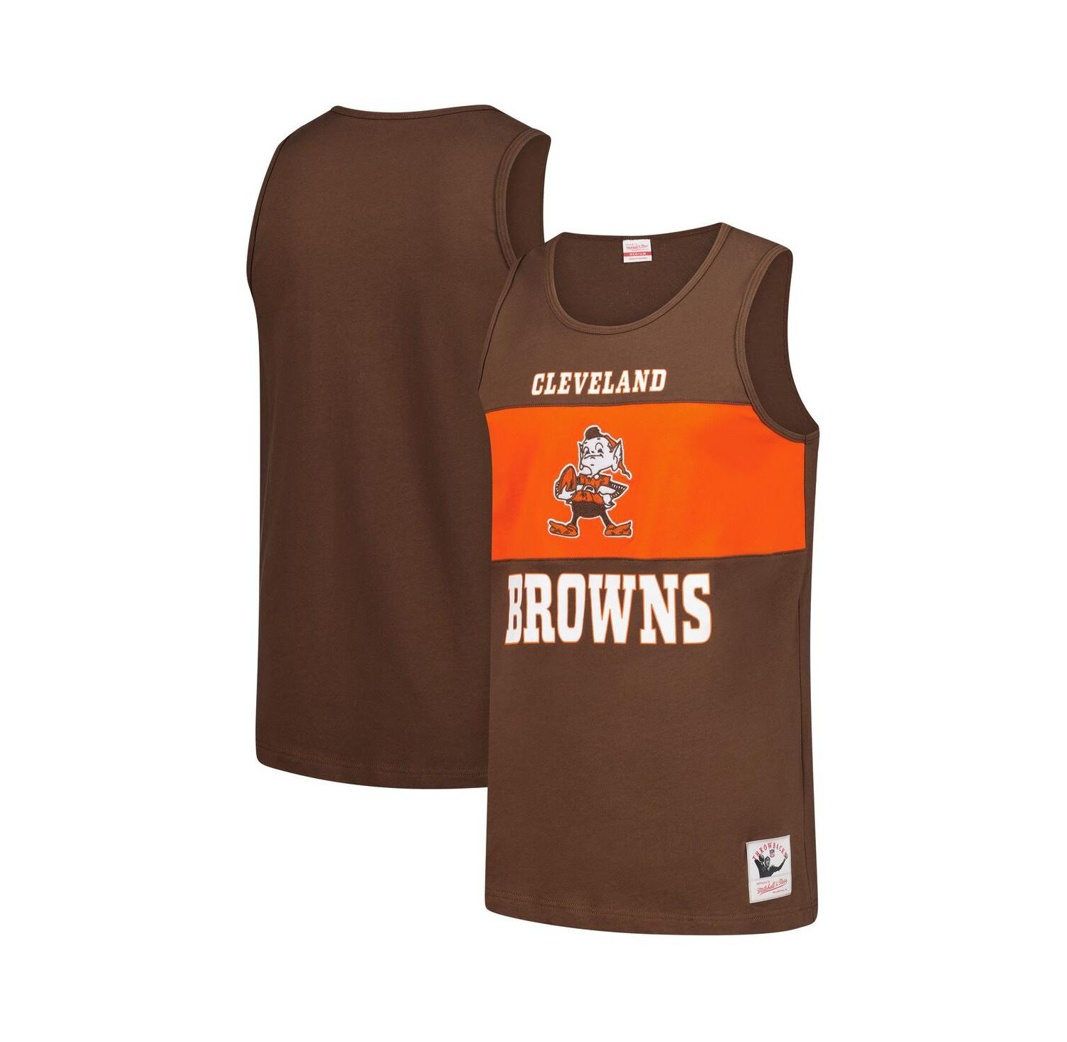 Men's Brown Cleveland Browns Retro Color Block Tank Top