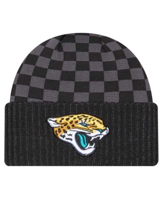 New Era - Men's Black Jacksonville Jaguars Checkered Cuffed Knit Hat