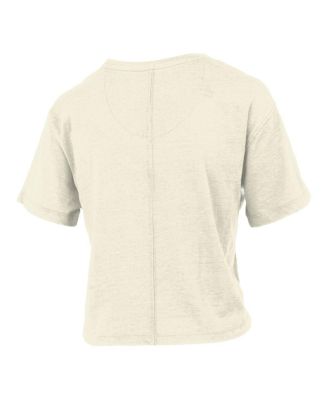 Women's Cream Texas Longhorns Buckler Vintage Cropped T-Shirt