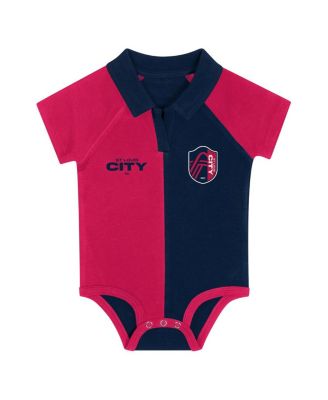 Newborn Red St. Louis City SC Newborn League Champ V-Neck Raglan Bodysuit