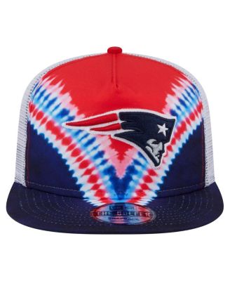 Men's Red/Navy New England Patriots Throwback Dye Golfer Snapback Hat