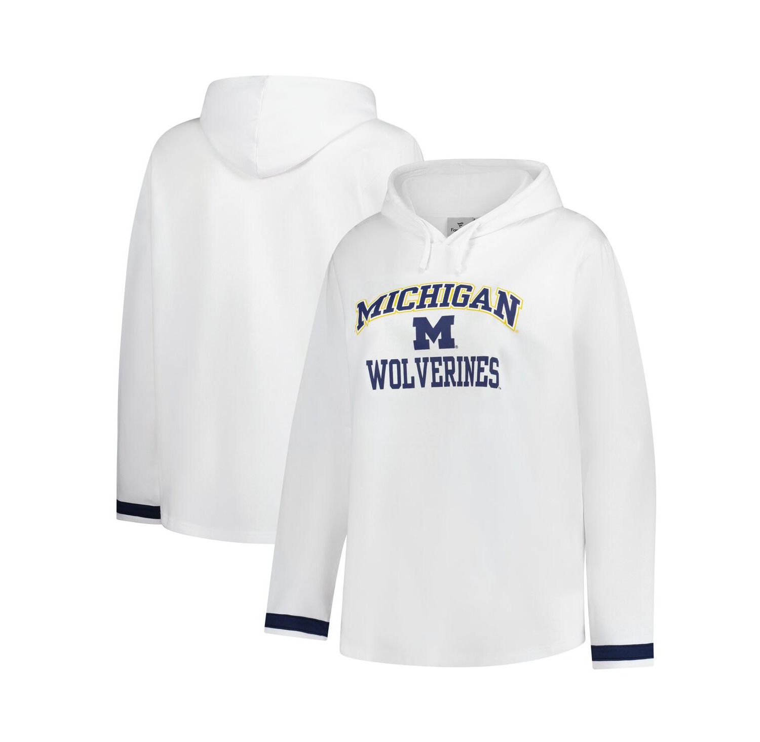 Women's White Michigan Wolverines Plus Size Pullover Hoodie