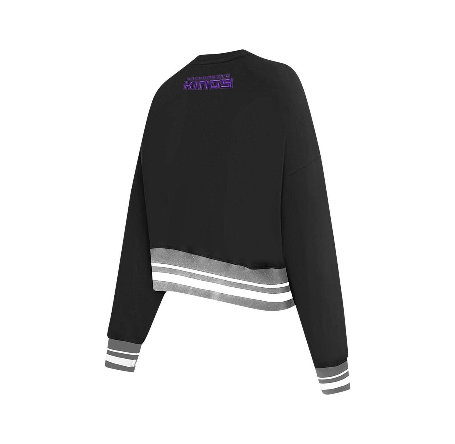 Women's Black Sacramento Kings Area Code Cropped Pullover Sweatshirt