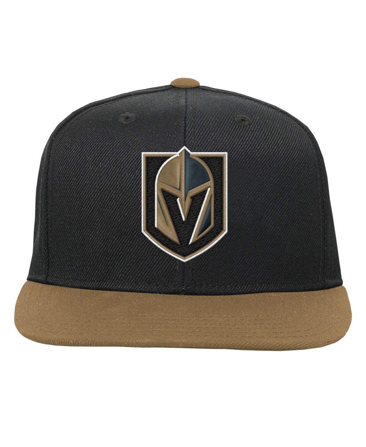 Mitchell & Ness Big Boys And Girls Black/gold Vegas Golden Knights Core Team Two-tone Snapback Hat In Brown