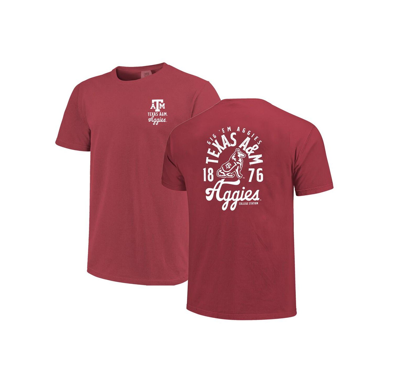 Men's Maroon Texas A&M Aggies Comfort Colors Mascot Overlay T-Shirt