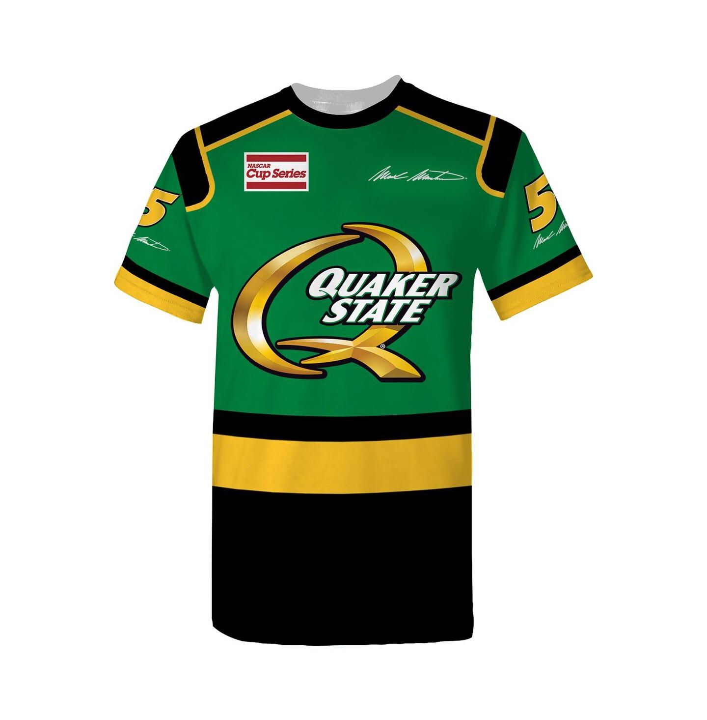 Мужская футболка Hendrick Motorsports Team Collection Green Mark Martin Quaker State Legend Uniform — фото 3