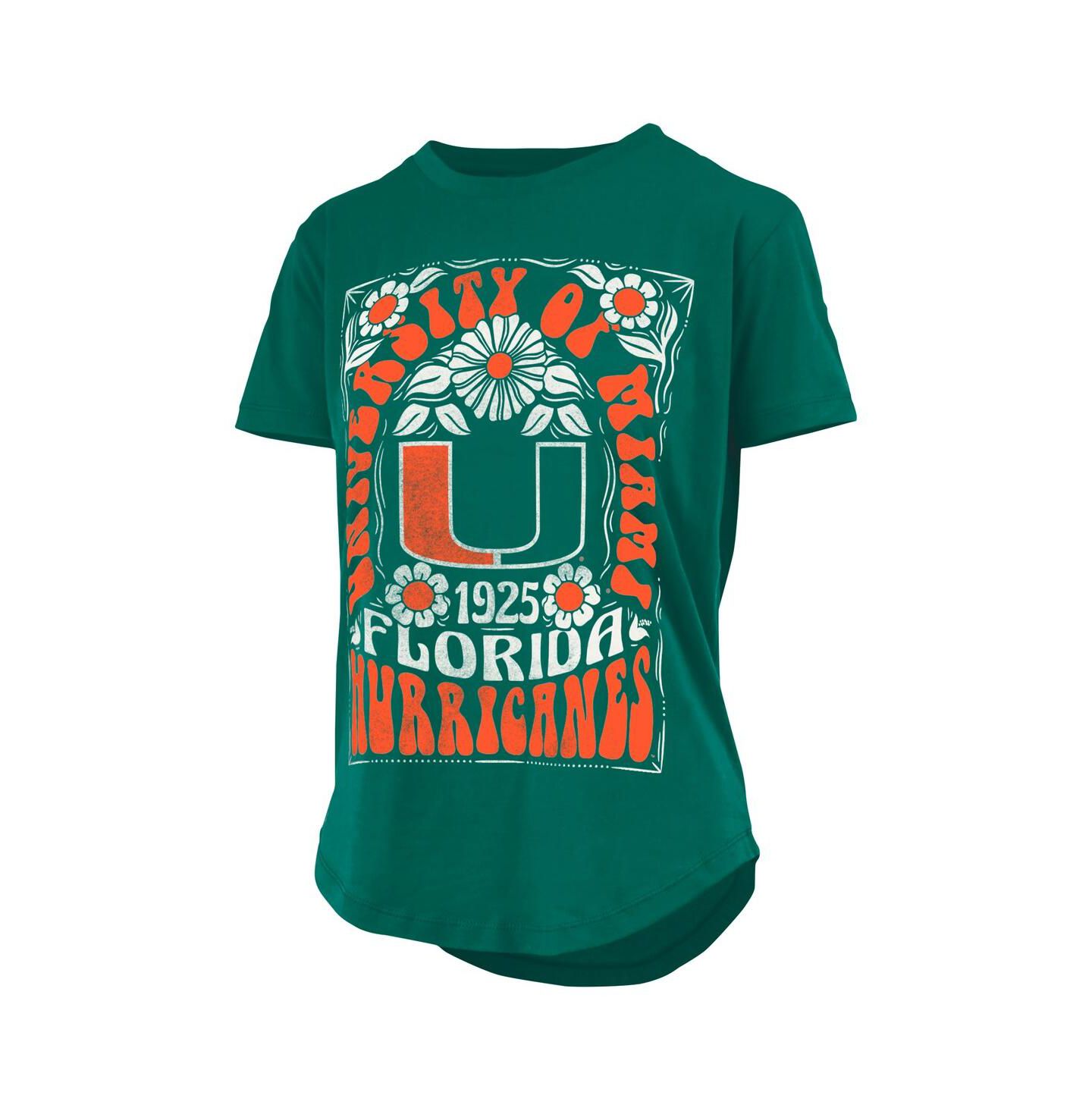 Женская футболка Pressbox Green Miami Hurricanes Irvine Floral Team Color — фото 3