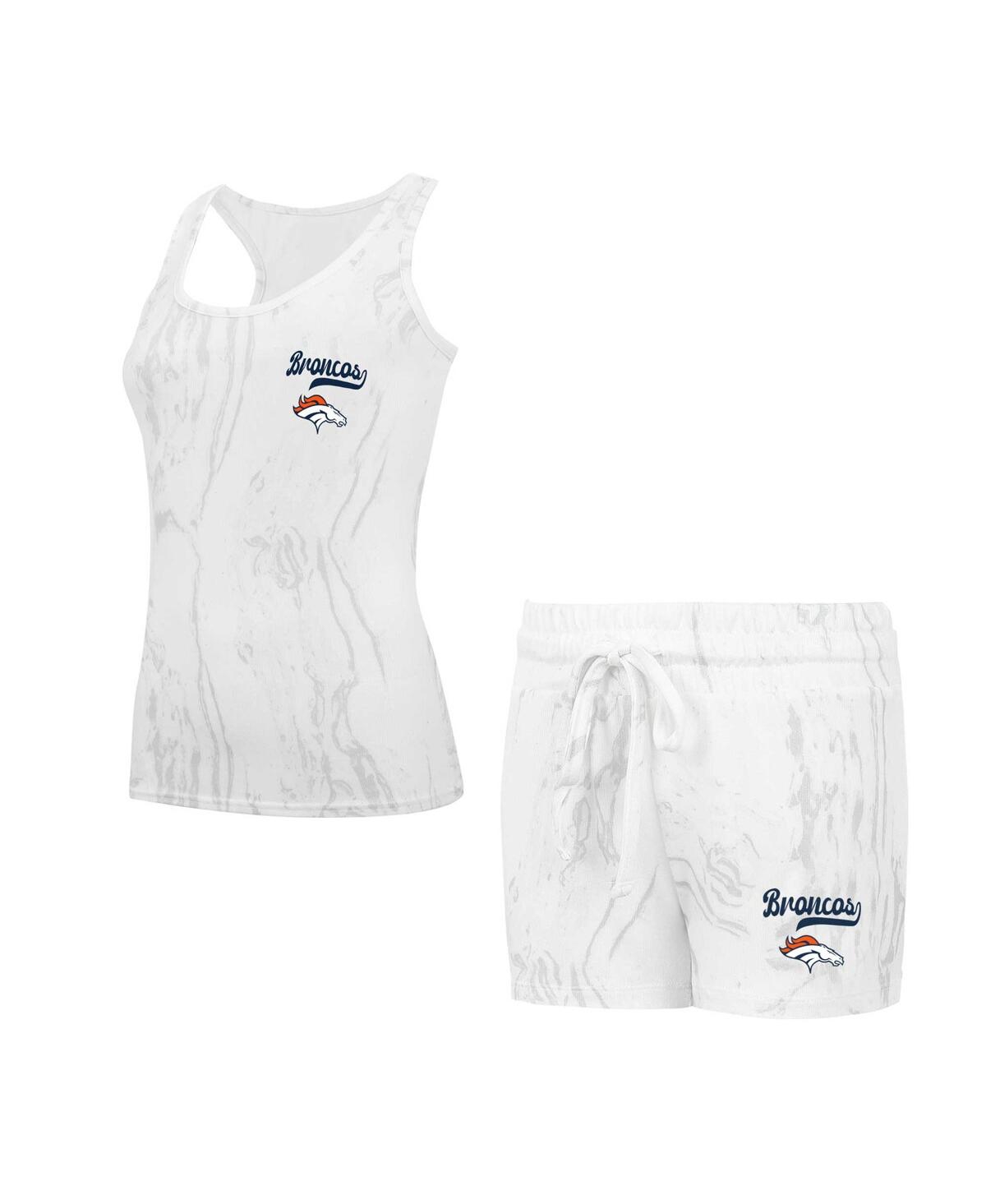 Concepts Sport Women's Denver Broncos Quartz Hacci Knit Tank Top Shorts Sleep Set In Multi