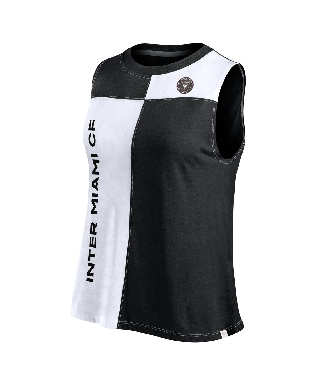 Fanatics Women's Black Inter Miami Cf Script Color Block Tank Top In Black