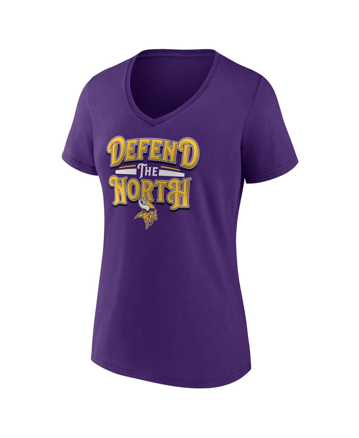 Fanatics Women's Purple Minnesota Vikings Back Home Again V-neck T-shirt In Purple