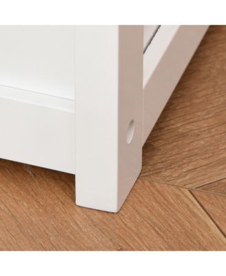 2-in-1 Wooden Toy Box Kids Seat Bench Storage Chest w/ Safety Rod