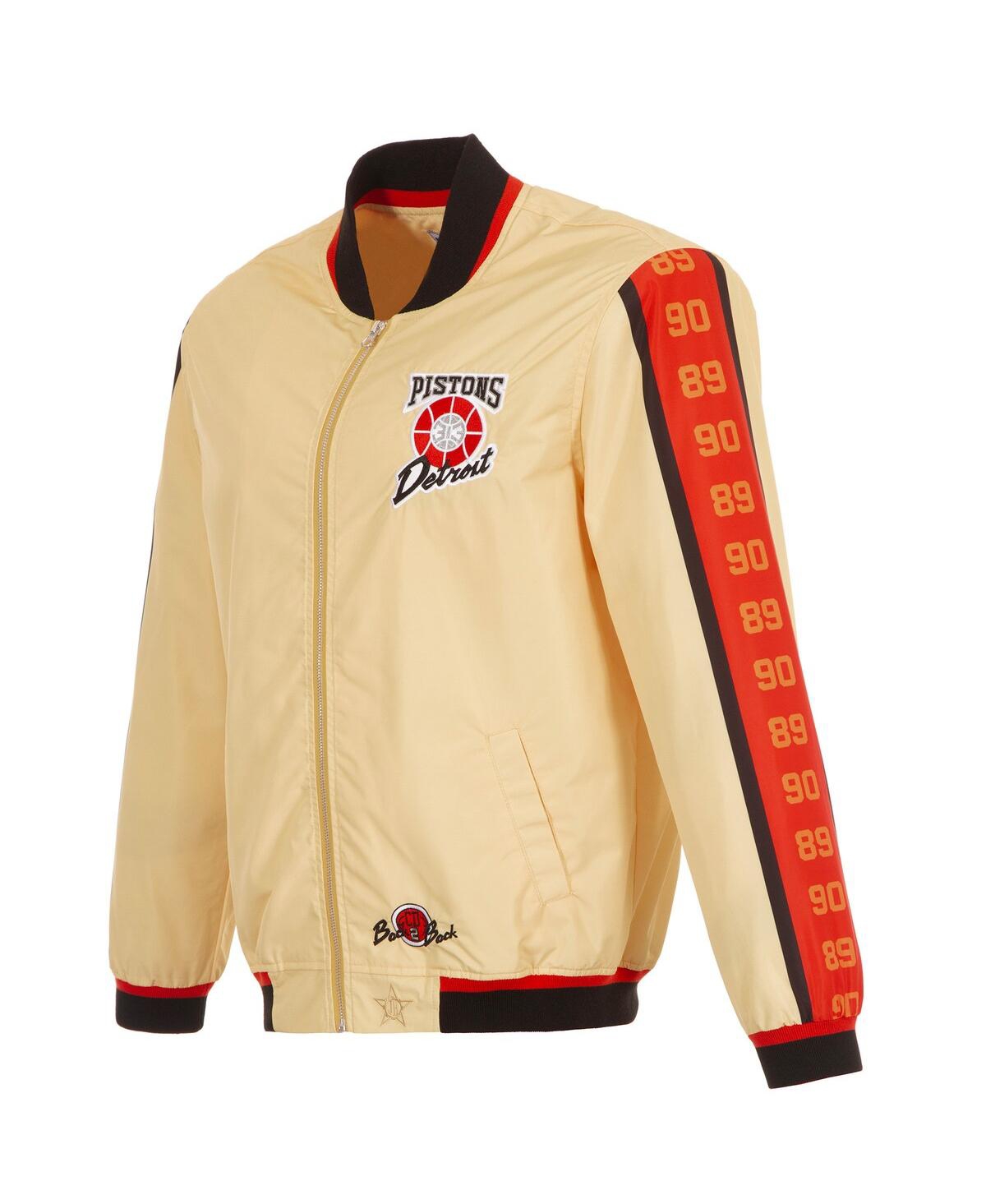 Jh Design Tan Detroit Pistons 2024/25 City Edition Full-zip Nylon Bomber Jacket In Brown