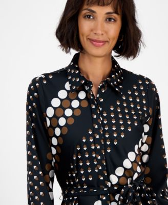 Women's Collared Tie-Waist Shirtdress