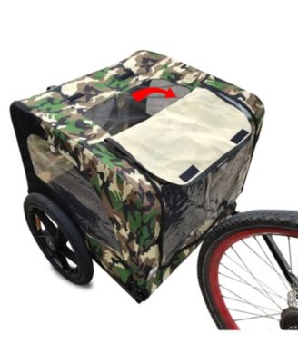 Pet Bike Trailer,Suitable for Small & Medium Pets, Easy Folding Cart Frame, Quick Release Wheel, Camouflage