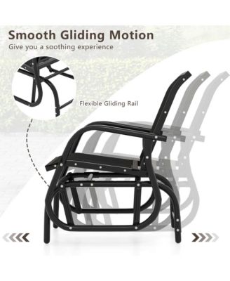 Outdoor Single Swing Glider Rocking Chair Armrest Garden Porch Backyard