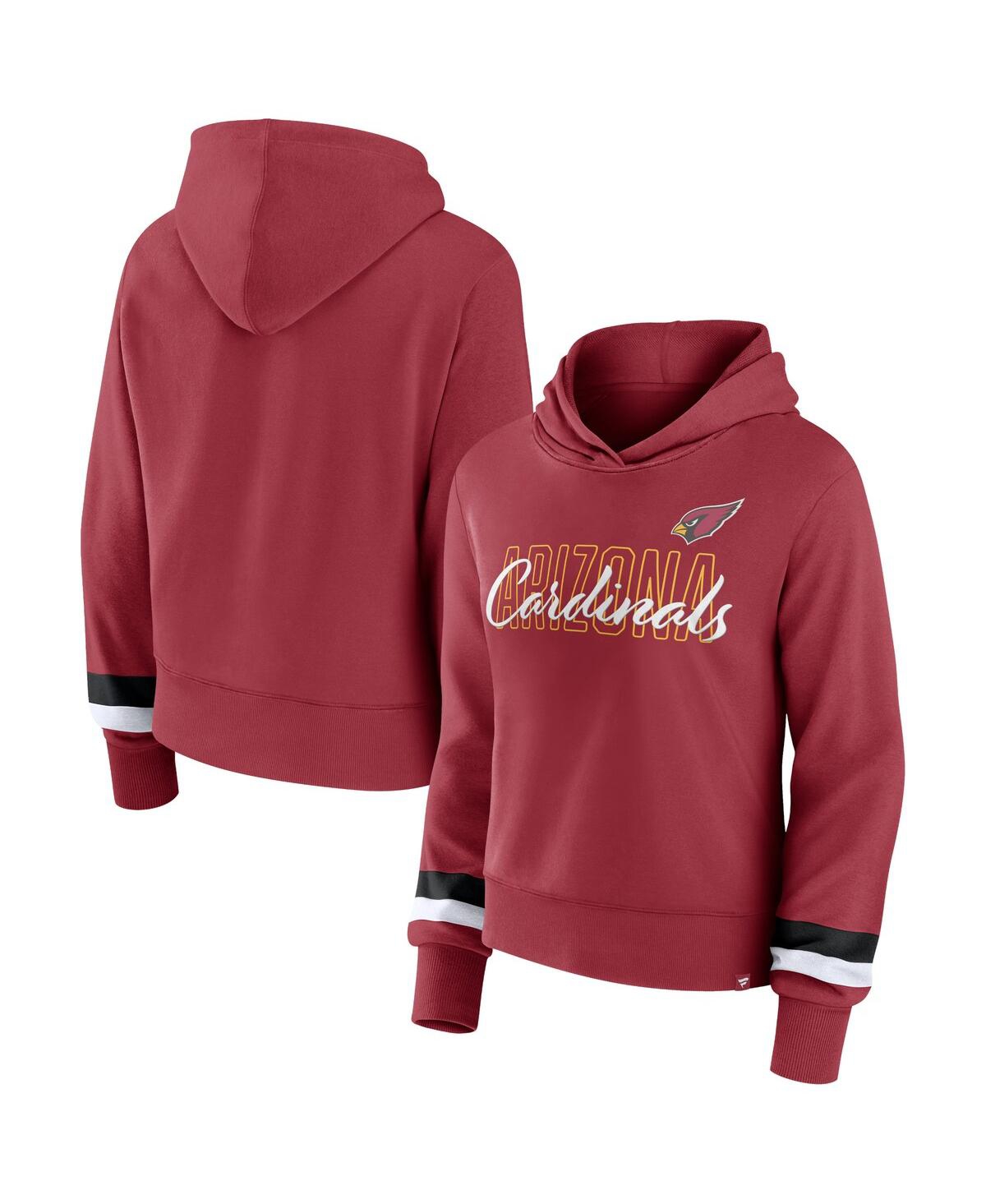 Fanatics Women's Cardinal Arizona Cardinals Over Under Pullover Hoodie In Red