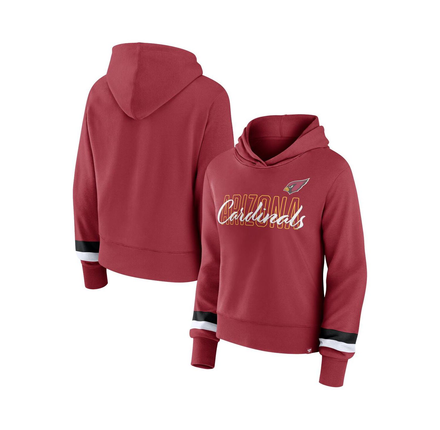 Women's Cardinal Arizona Cardinals Over Under Pullover Hoodie