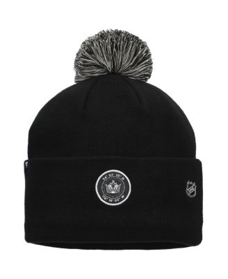 Men's Black Los Angeles Kings Authentic Pro Draft Cuffed Pom with Knit Hat