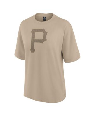 Women's Khaki Pittsburgh Pirates Oversized Elements T-Shirt