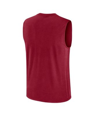 Men's Crimson Oklahoma Sooners Primetime Legend Mascot Lock Up Performance Muscle T-Shirt