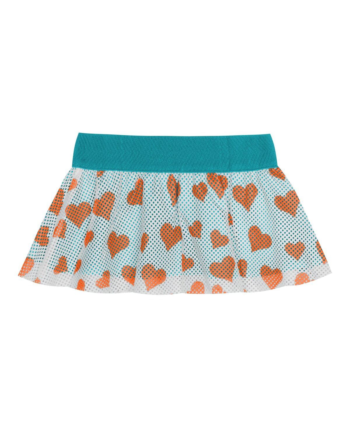Outerstuff Baby Boys And Girls 2-piece Miami Dolphins Love My Team Bodysuit Skirt Set In White