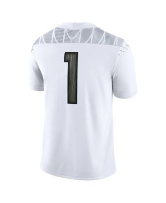 Men's 1 White Oregon Ducks Game Jersey