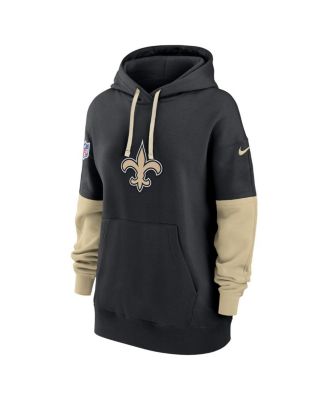 Women's Black New Orleans Saints 2024 Sideline Essential Fleece Pullover Hoodie